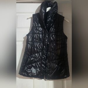 Lucy Shiny Black Quilted Puffer Vest